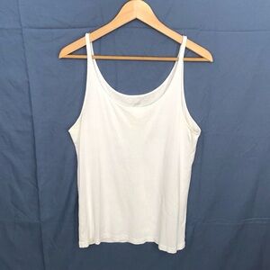 Eileen Fisher White Scoop Camisole Top Womens Sz M Organic Cotton.